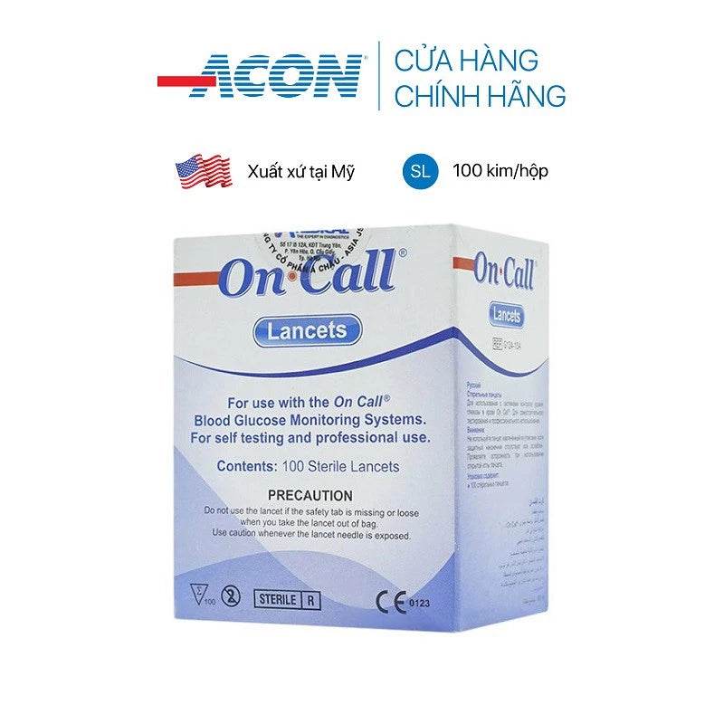 Kim chích máu thử đường huyết Acon On-call Plus (100 kim / hộp) - ABcare