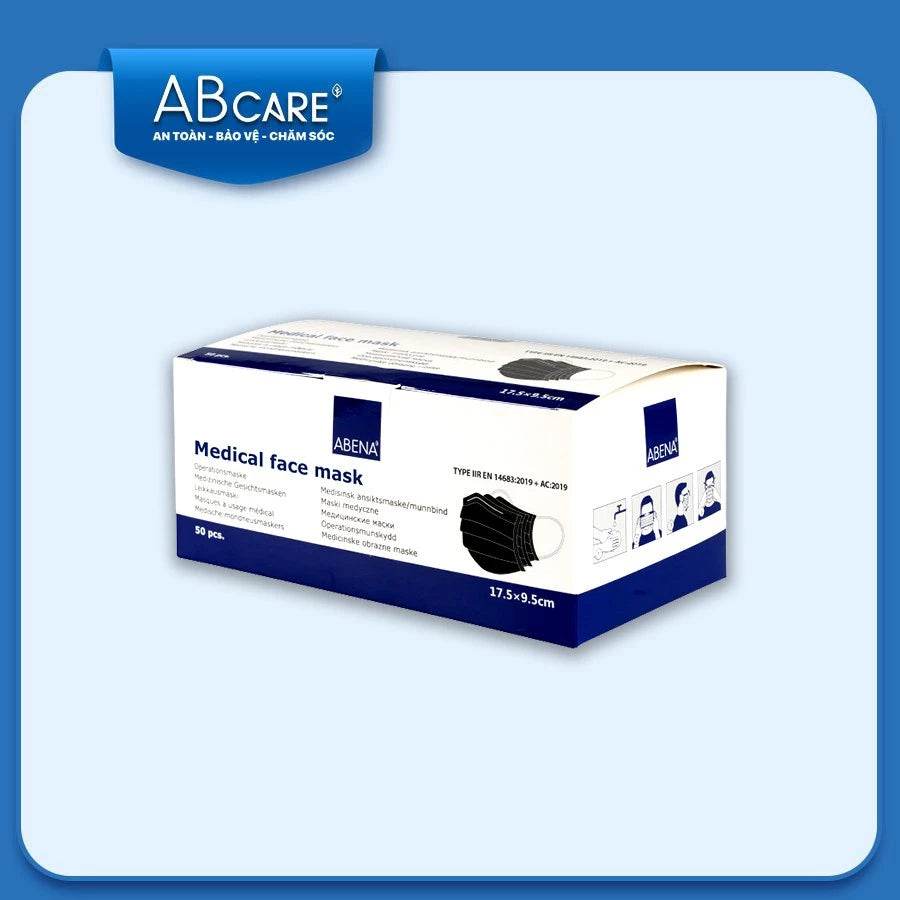 Khẩu trang y tế 3 lớp Abena kháng khuẩn mỏng nhẹ chống khói bụi vi khuẩn (Hộp 50 cái) - ABcare