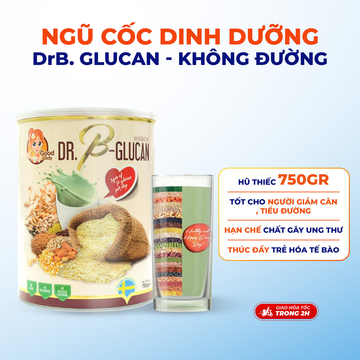 Bột Ngũ Cốc Dinh Dưỡng 22 Complete Nutrimix (750 G/Hộp Thiếc), hỗ trợ chăm sóc sức khỏe Hạn chế các chất gây ra ung thư