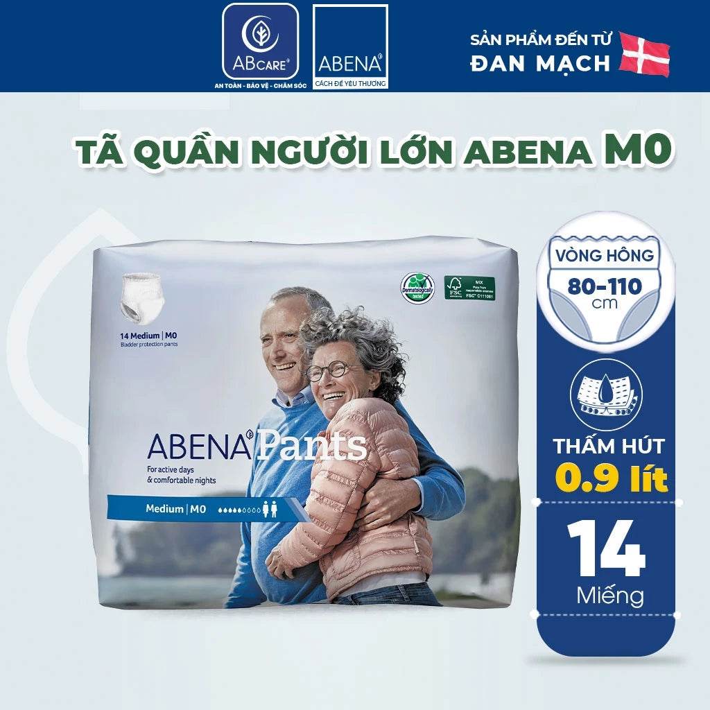 Tã quần người lớn Abena Pants M0 (900ml) - Nhập khẩu Đan Mạch - Dành cho người tiểu nhiều - ABcare
