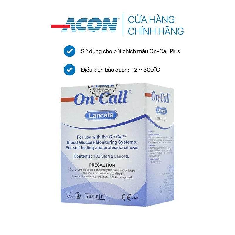 Kim chích máu thử đường huyết Acon On-call Plus (100 kim / hộp) - ABcare