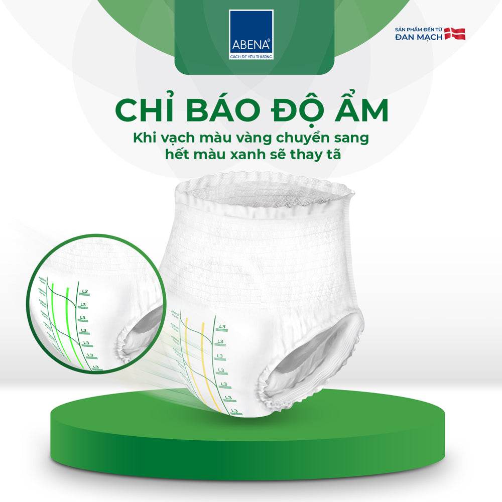 Tã quần người lớn Abena Pants Premium L3 thấm hút 2.400ml - Nhâp khẩu Đan Mạch - ABcare