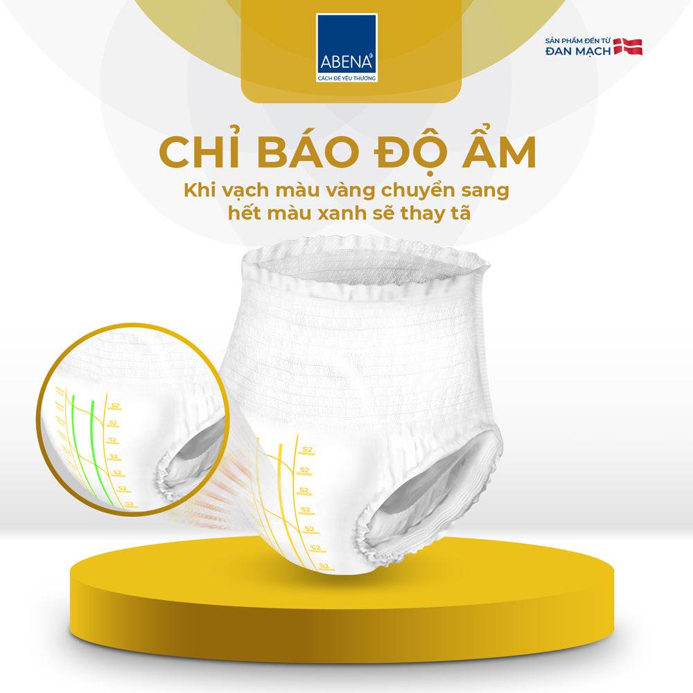 Tã quần người lớn Abena Pants Premium S2 thấm hút 1.900 ml - Nhâp khẩu Đan Mạch - ABcare