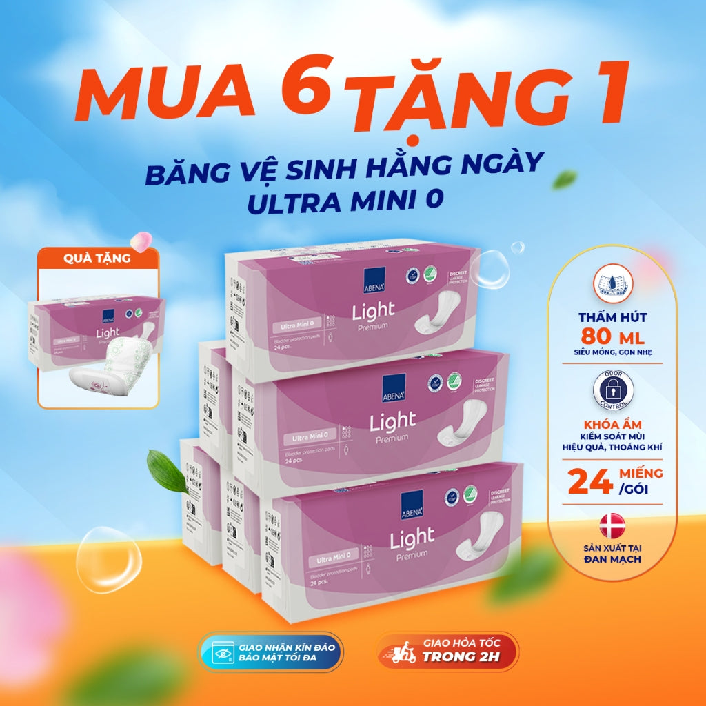 Băng vệ sinh hằng ngày Abena Light Ultra Mini 0 - Nhập khẩu Đan Mạch (Gói 24 miếng)
