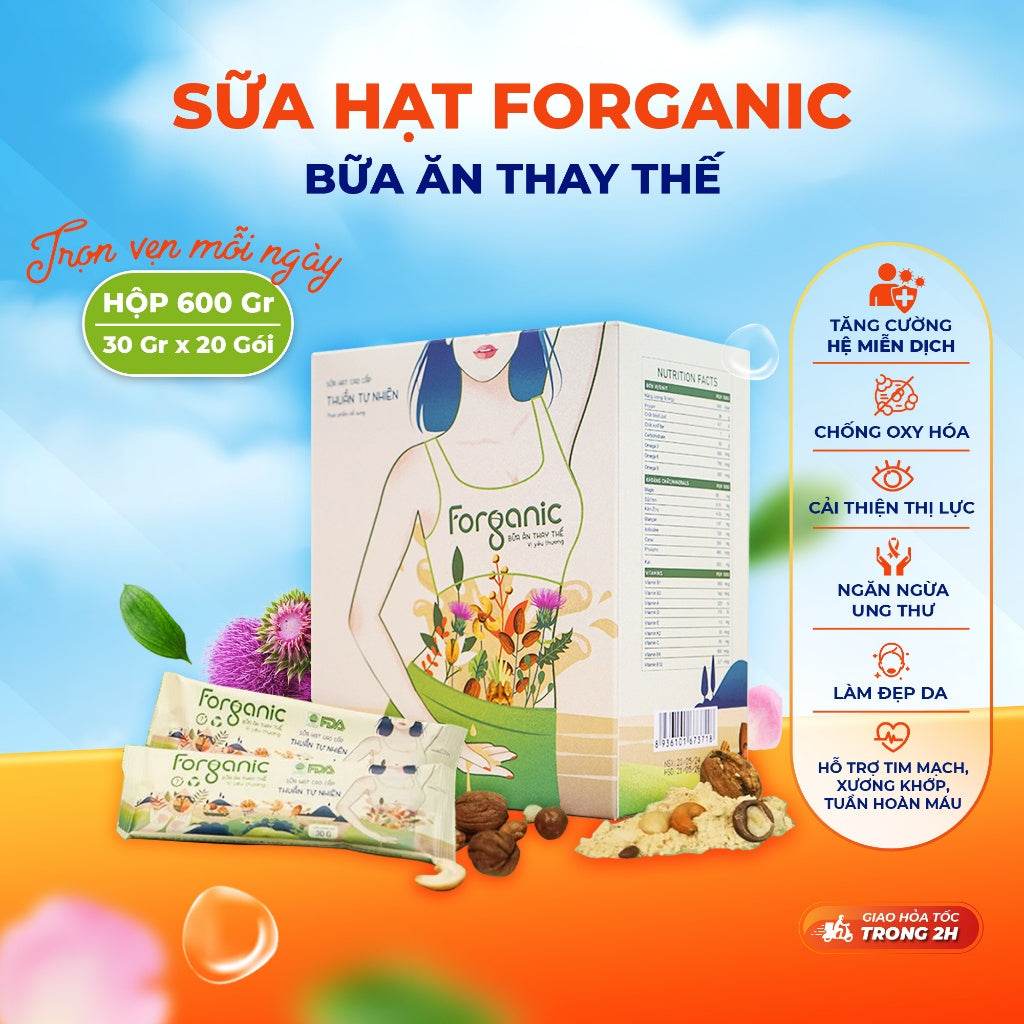 Sữa Hạt Forganic Bữa ăn thay thế, giúp tăng cường hệ miễn dịch, cung cấp các khoáng chất thiết yếu cho cơ thể - ABcare