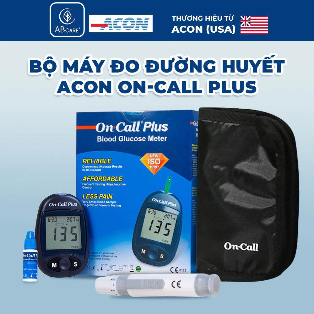 Máy đo đường huyết ACON On Call Plus - Đo nhanh trong 10S bảo hành trọn đời - ABcare