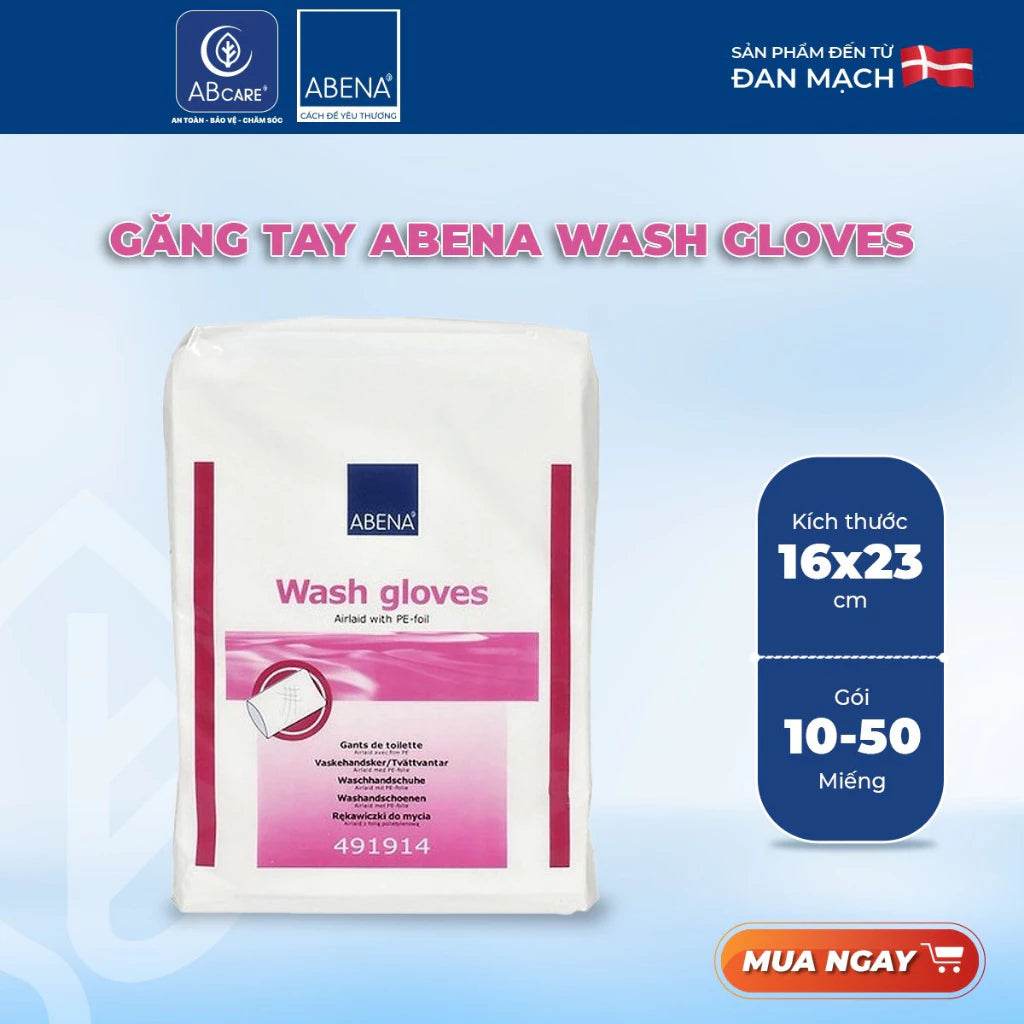Găng lau Abena giúp lau khô, làm sạch cơ thể (16x23cm) - Nhập khẩu Đan Mạch - ABcare