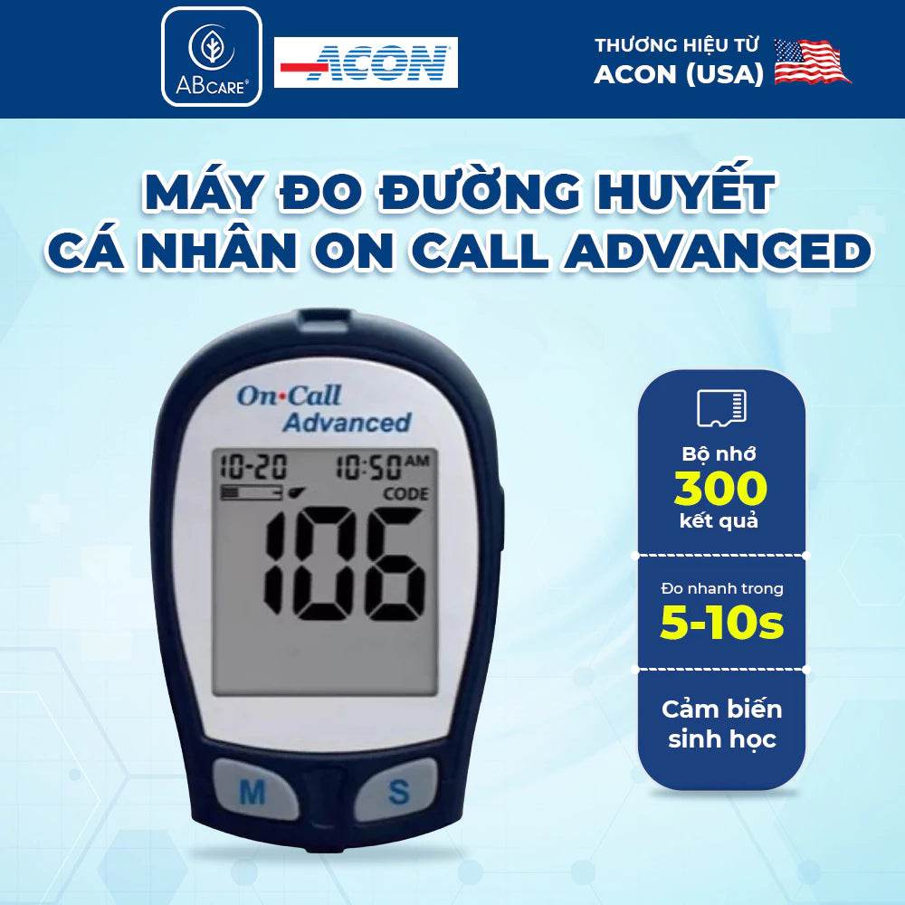 Máy đo đường huyết On Call Advanced chính hãng kèm 25 que - ABcare