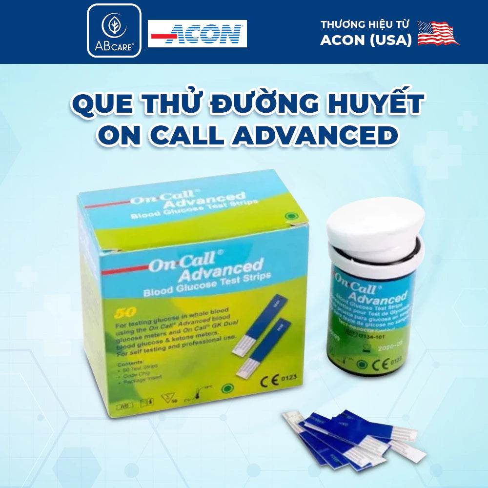 Que thử đường huyết Acon On-call Advanced chính hãng (25/hộp) - ABcare