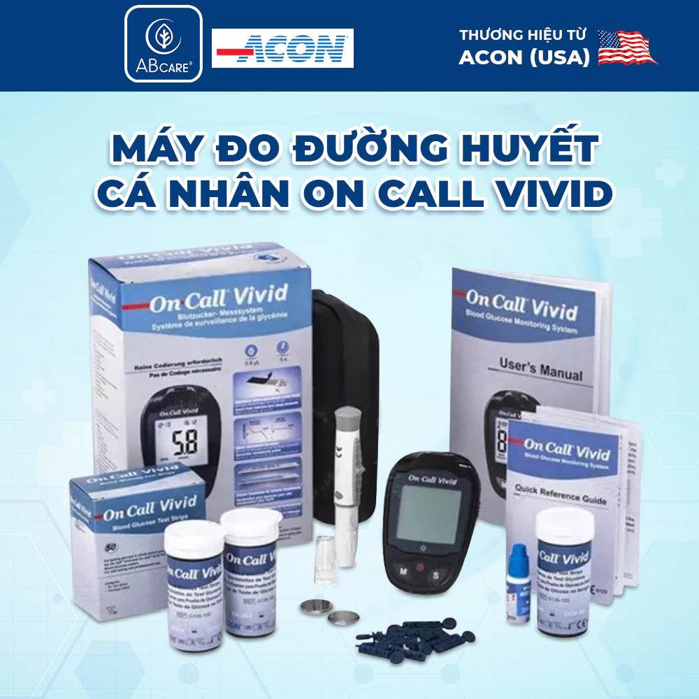 Máy Đo Đường Huyết cá nhân On Call Vivid chính hãng kèm 25 que - ABcare