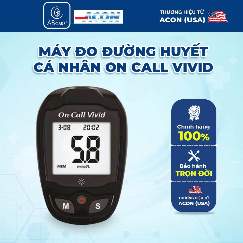 Máy Đo Đường Huyết cá nhân On Call Vivid chính hãng kèm 25 que - ABcare