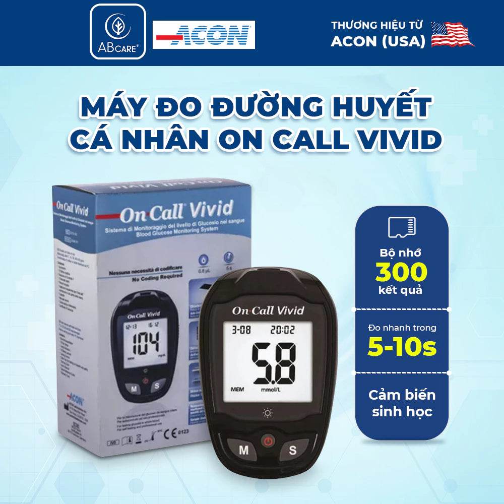 Máy Đo Đường Huyết cá nhân On Call Vivid chính hãng kèm 25 que - ABcare