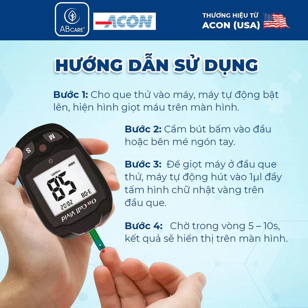 Máy Đo Đường Huyết cá nhân On Call Vivid chính hãng kèm 25 que - ABcare