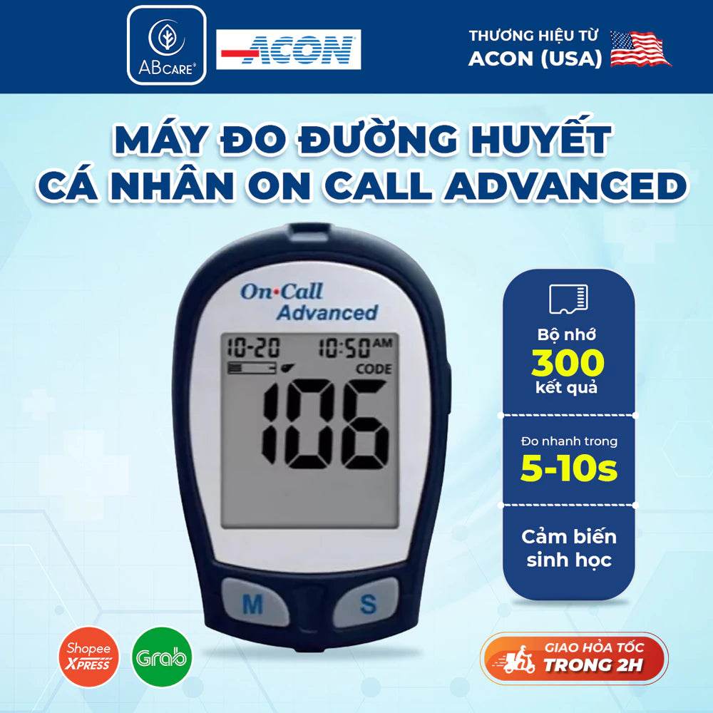 Máy đo đường huyết On Call Advanced chính hãng kèm 25 que - ABcare