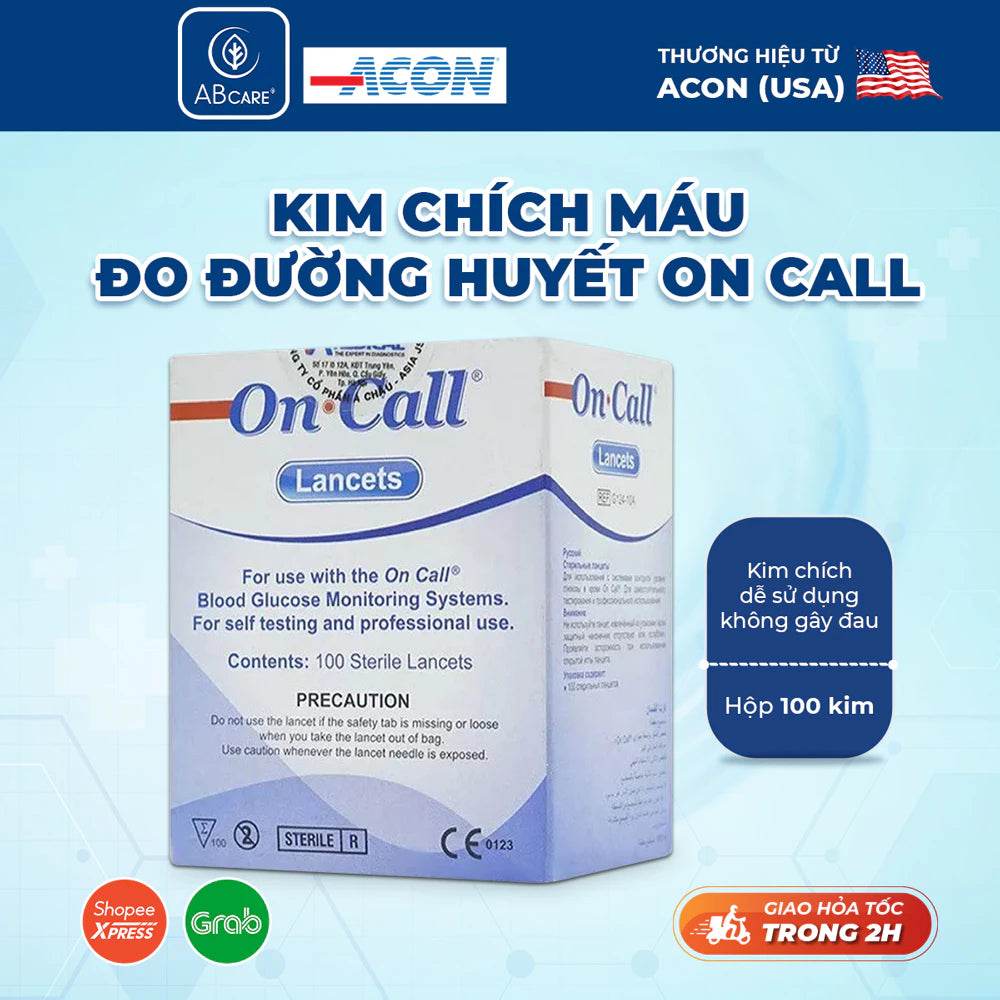 Kim chích máu thử đường huyết Acon On-call Plus (100 kim / hộp) - ABcare