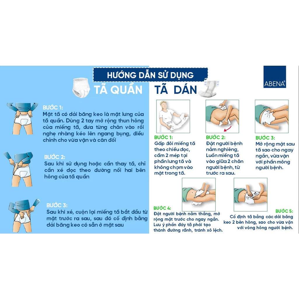 Tã dán người lớn cao cấp Abena Slip Premium L1 siêu thấm hút lên đến 2.5 lít thoải mái ngủ qua đêm - Nhập khẩu Đan Mạch - ABcare
