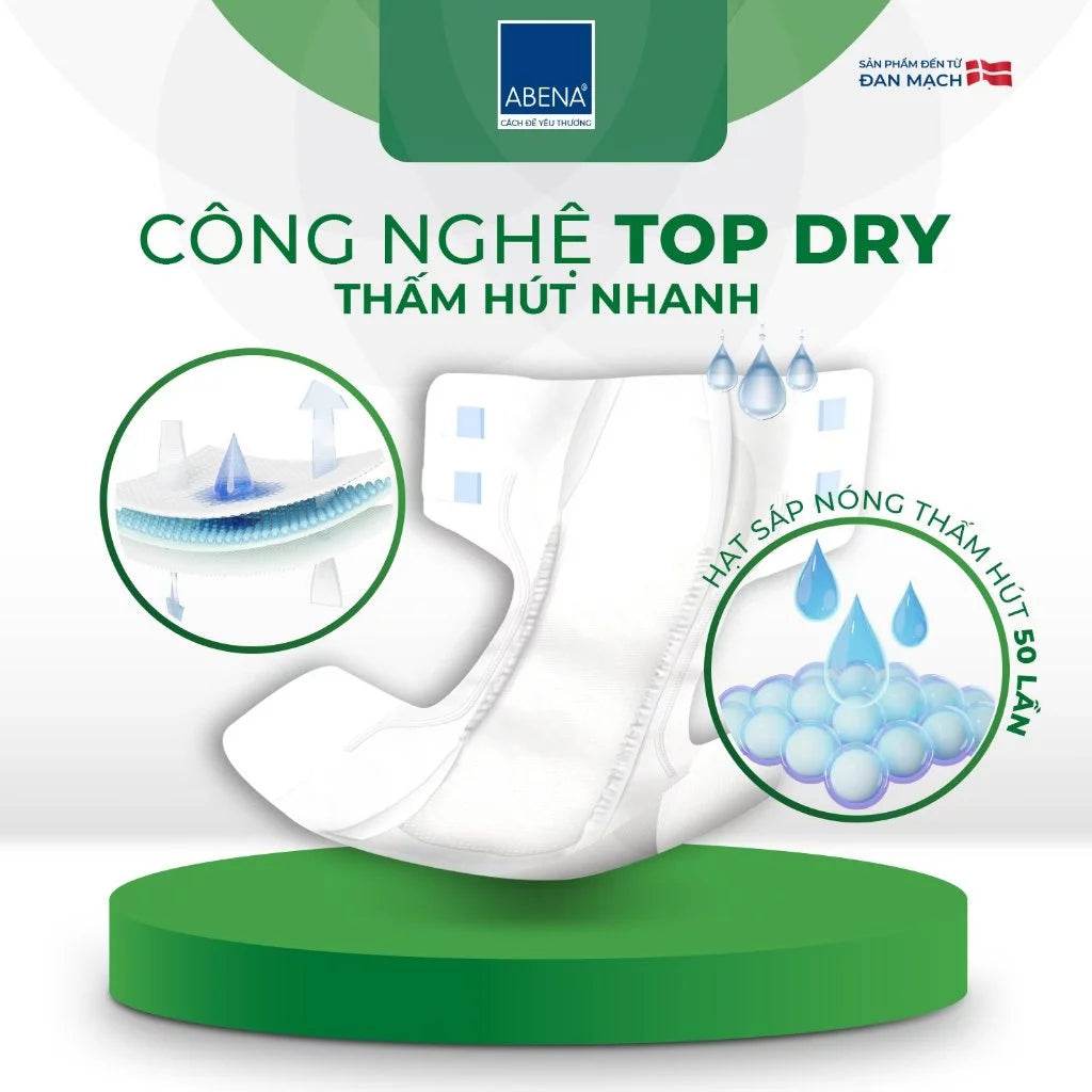 Tã dán người lớn cao cấp Abena Slip Premium L1 siêu thấm hút lên đến 2.5 lít thoải mái ngủ qua đêm - Nhập khẩu Đan Mạch - ABcare