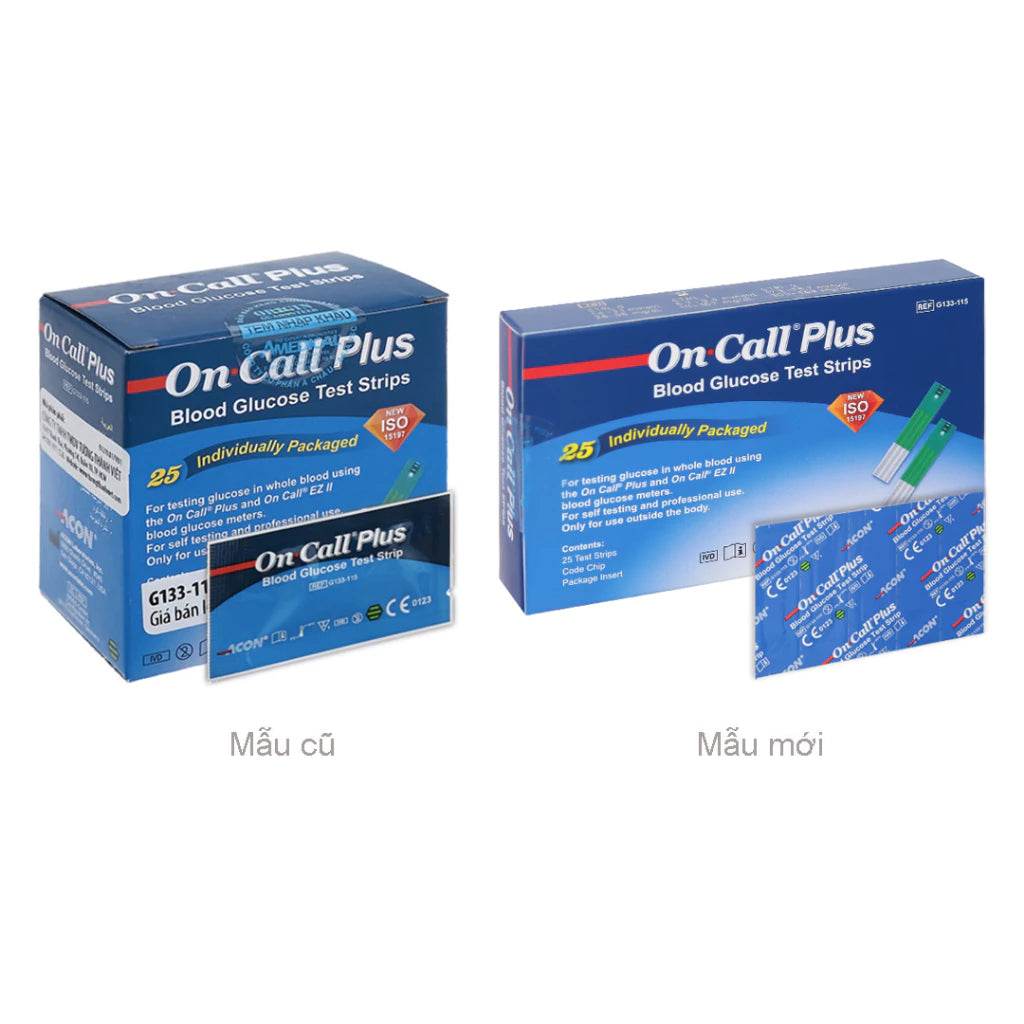 Que thử đường huyết ACON On Call Plus hộp 25 - 50 que - chính xác - Chính hãng - ABcare