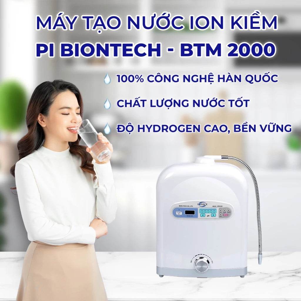 Máy tạo nước ion kiềm cao cấp PI BIONTECH công nghệ hàn quốc - BTM 2000 - Hỗ trợ sức khoẻ Gia Đình - ABcare