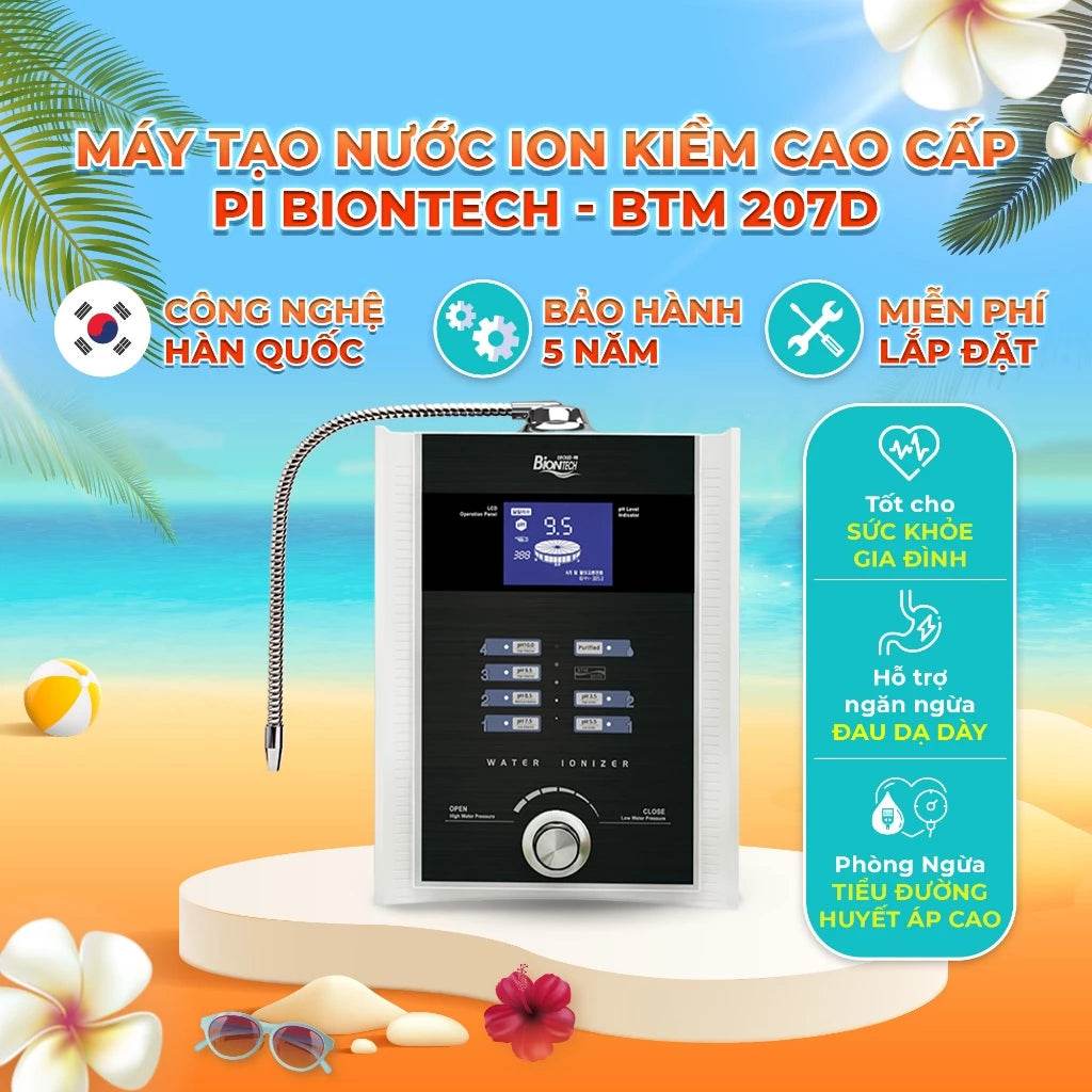 Máy tạo nước ion kiềm cao cấp PI BIONTECH công nghệ Hàn Quốc - BTM-207D - Hỗ trợ sức khoẻ Gia Đình - ABcare