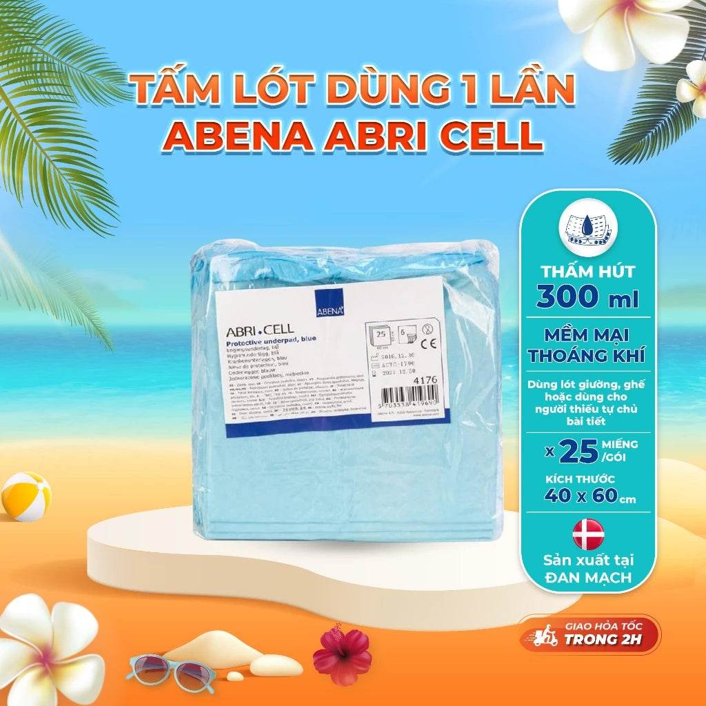 Tấm lót dùng 1 lần Abena Abri Cell kích cỡ 40x60cm nhập khẩu Đan Mạch (Gói 25 miếng) - ABcare