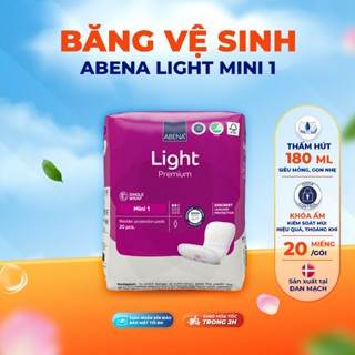 Băng vệ sinh hằng ngày Abena Light Mini 1 - Thấm hút 180ml - Nhập khẩu Đan Mạch (Gói 20 miếng) - ABcare