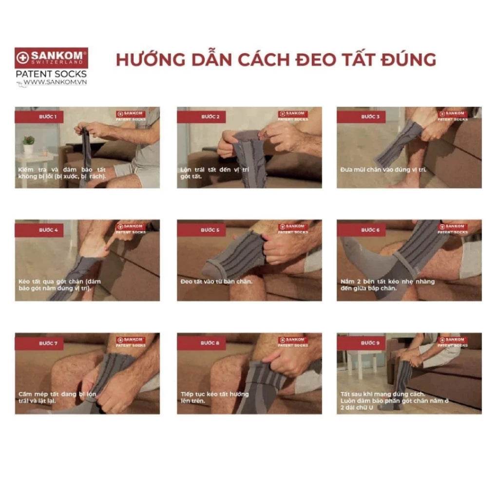 Vớ, Tất y khoa SANKOM - Giúp giảm suy giãn tĩnh mạch - Cho nam và nữ - Thụy Sĩ - ABcare