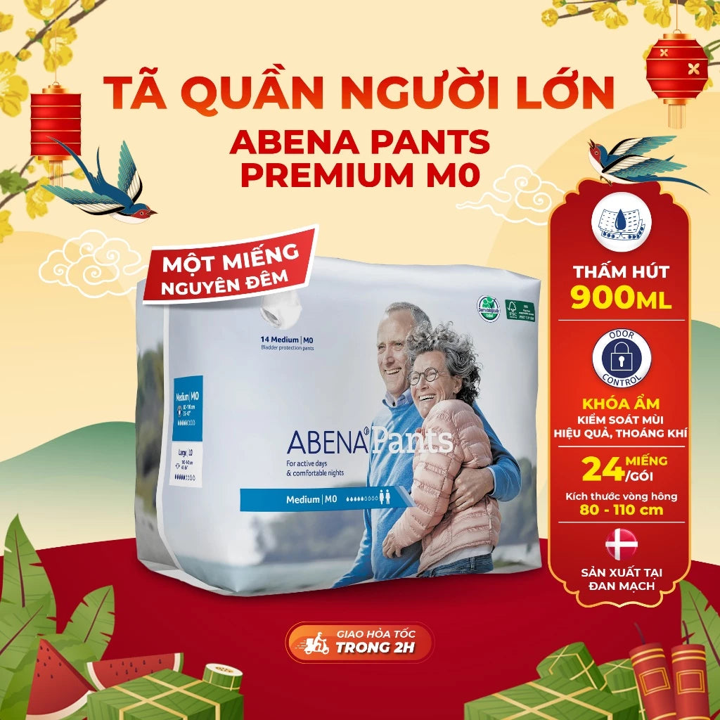 Tã quần người lớn Abena Pants M0 (900ml) - Nhập khẩu Đan Mạch - Dành cho người tiểu nhiều