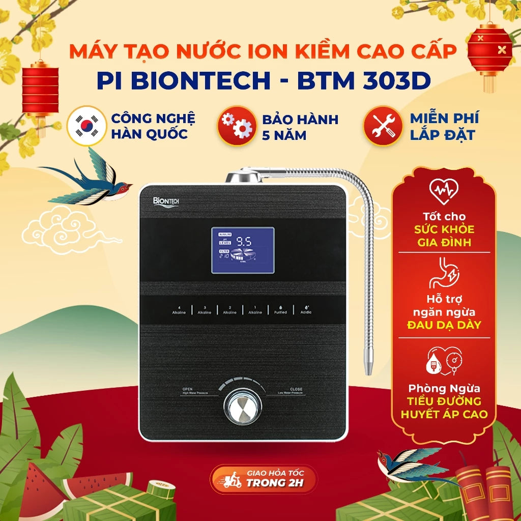 Máy tạo nước ion kiềm cao cấp PI BIONTECH công nghệ hàn quốc - BTM-303D - Hỗ trợ sức khoẻ Gia Đình