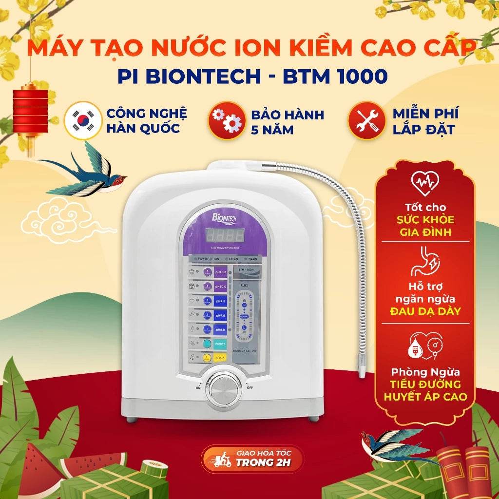 Máy tạo nước ion kiềm cao cấp PI BIONTECH công nghệ hàn quốc - BTM 1000 - Hỗ trợ sức khoẻ Gia Đình - ABcare