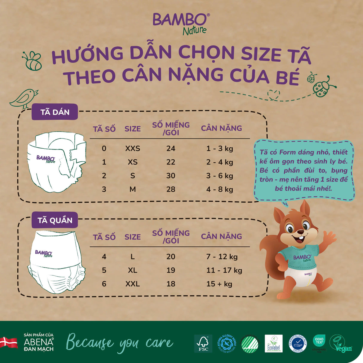Tã Quần Hữu Cơ Trẻ Em Cao Cấp Bambo Nature - Thoáng Khí - Mỏng Nhẹ, An Toàn Cho Da Bé - Đạt Chứng Nhận An Toàn Quốc Tế