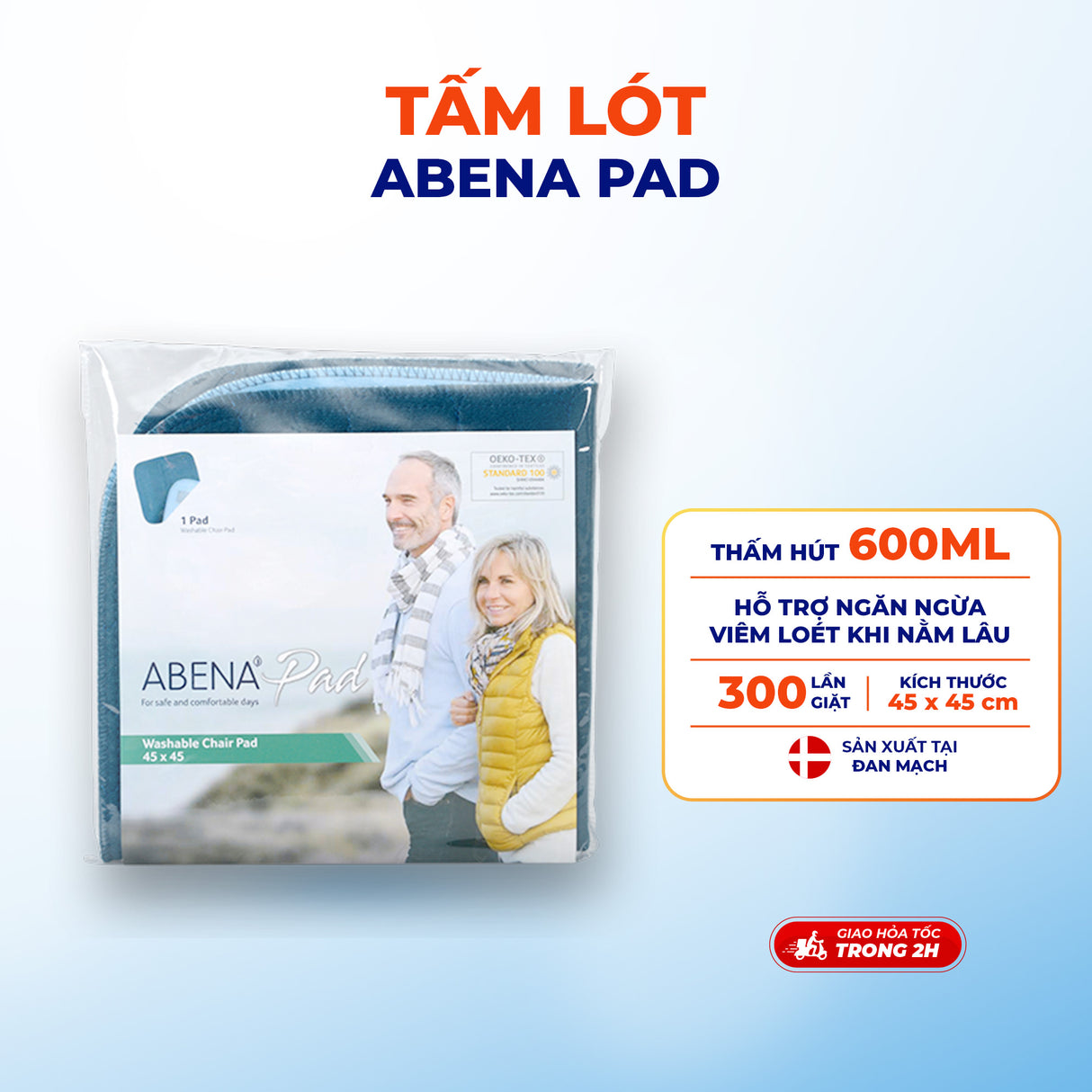 Tấm Lót Giặt Được Abena Pad Giặt được 300 lần dung tích thấm hút 2.5 lít