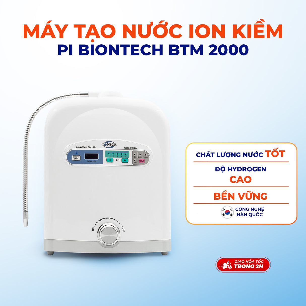Máy tạo nước ion kiềm cao cấp PI BIONTECH công nghệ hàn quốc - BTM 2000 - Hỗ trợ sức khoẻ Gia Đình