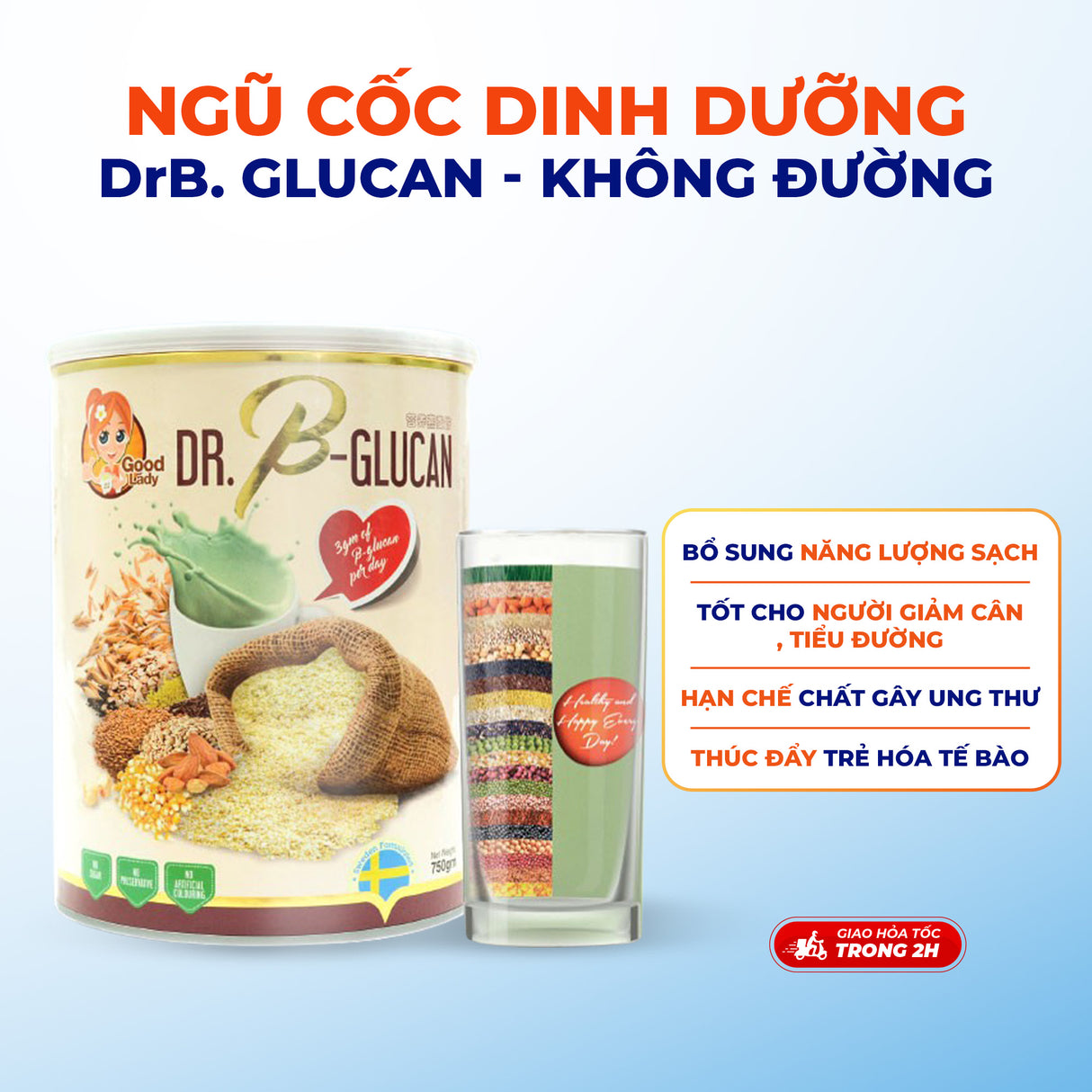Bột Ngũ Cốc Dinh Dưỡng 22 Complete Nutrimix (750 G/Hộp Thiếc), hỗ trợ chăm sóc sức khỏe Hạn chế các chất gây ra ung thư