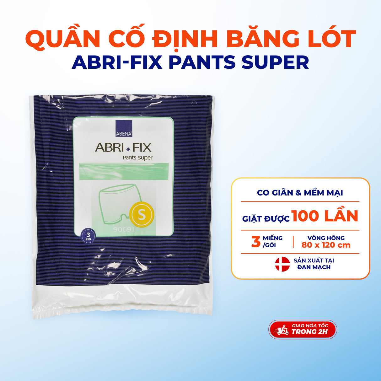 Quần cố định băng lót sản phụ Abri-Fix Pants Super - Nhập khẩu Đan Mạch (Gói 3 cái)