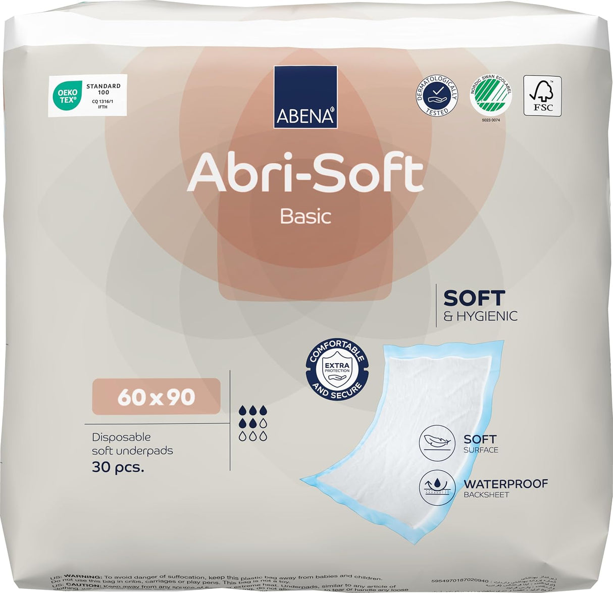 Tấm Lót Bông Dùng Một Lần Abri Soft Basic 60cm x 90cm