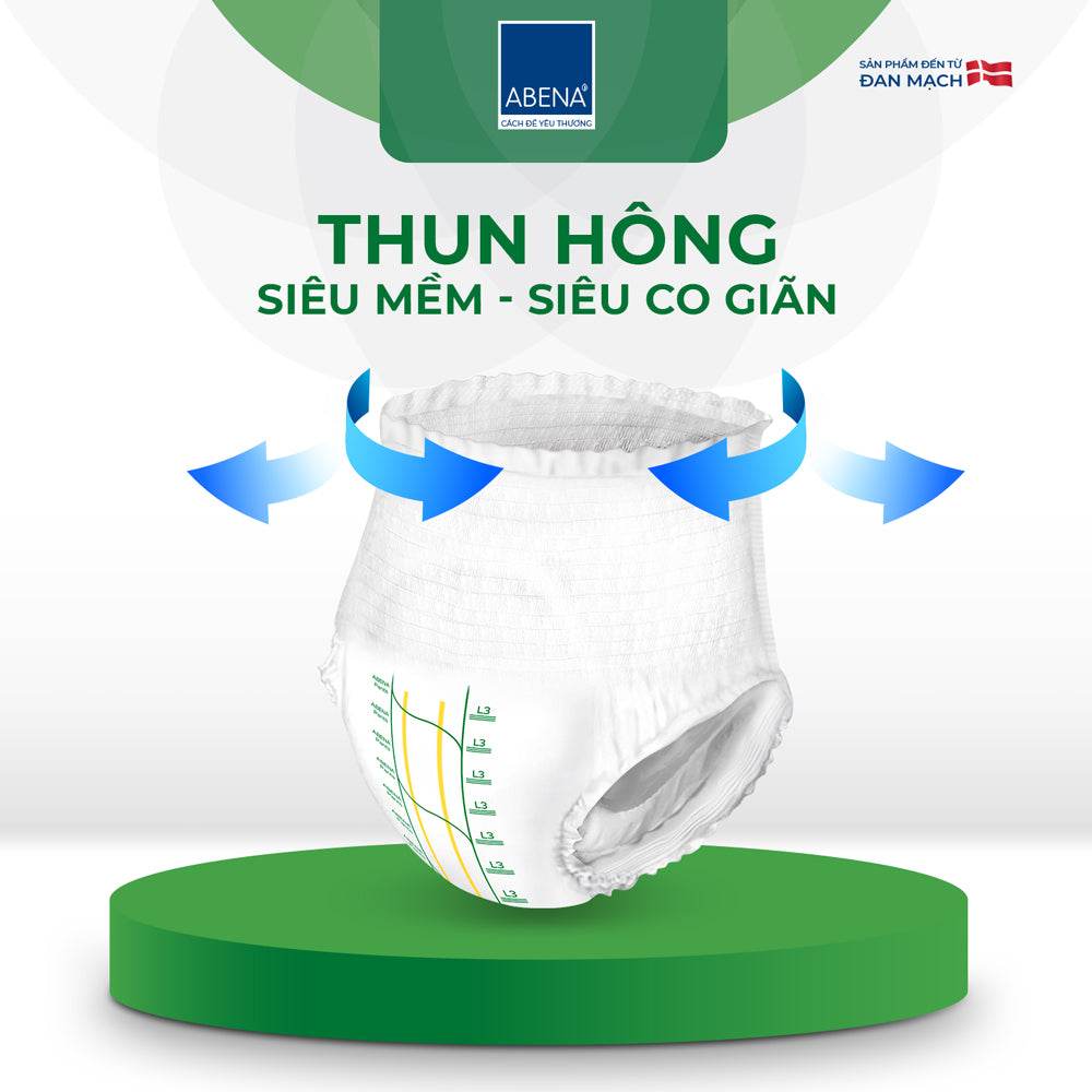 Tã quần người lớn Abena Pants Premium L3 thấm hút 2.400ml - Nhâp khẩu Đan Mạch - ABcare