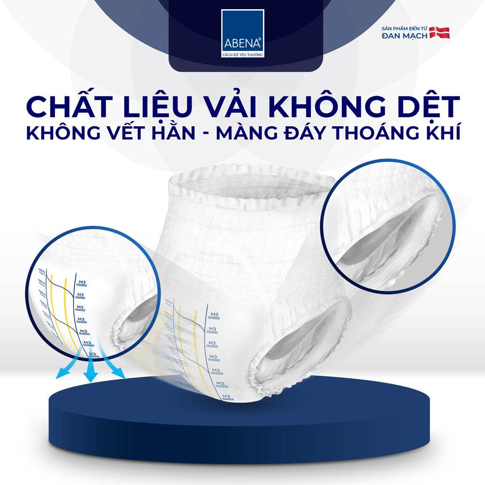 Tã quần người lớn Abena Pants Premium M3 miếng thấm hút 2.400ml - Nhập khẩu Đan Mạch - ABcare