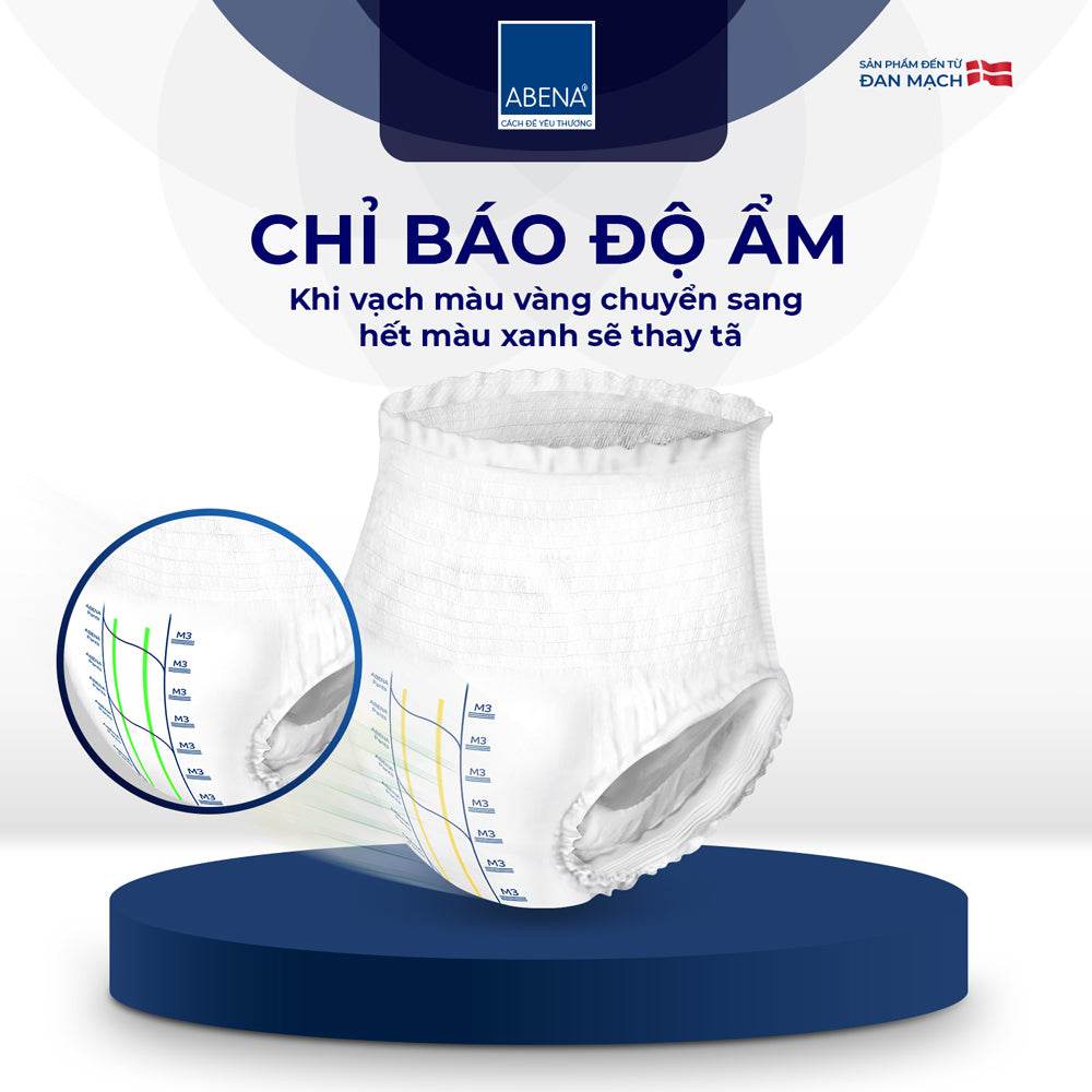 Tã quần người lớn Abena Pants Premium M3 miếng thấm hút 2.400ml - Nhập khẩu Đan Mạch - ABcare