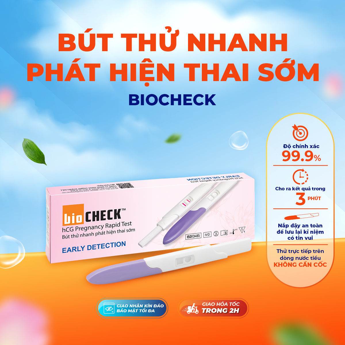 Bút thử thai sớm Biocheck chính xác 100% - ABcare