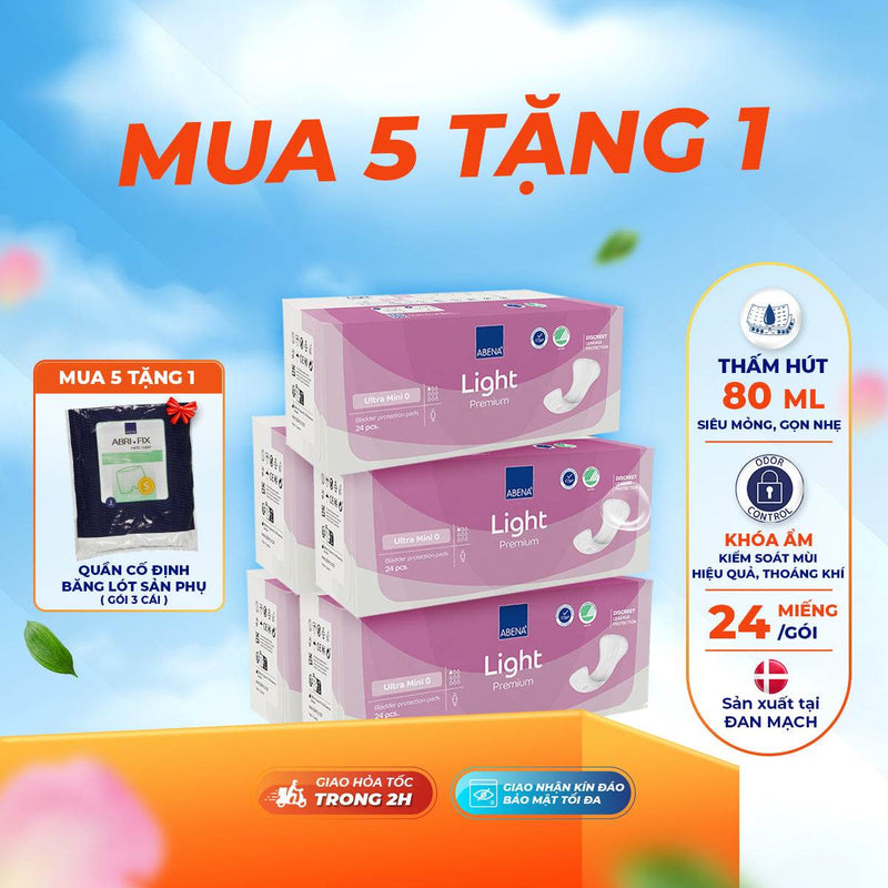 Băng vệ sinh hằng ngày Abena Light Ultra Mini 0 - Nhập khẩu Đan Mạch (Gói 24 miếng) - ABcare