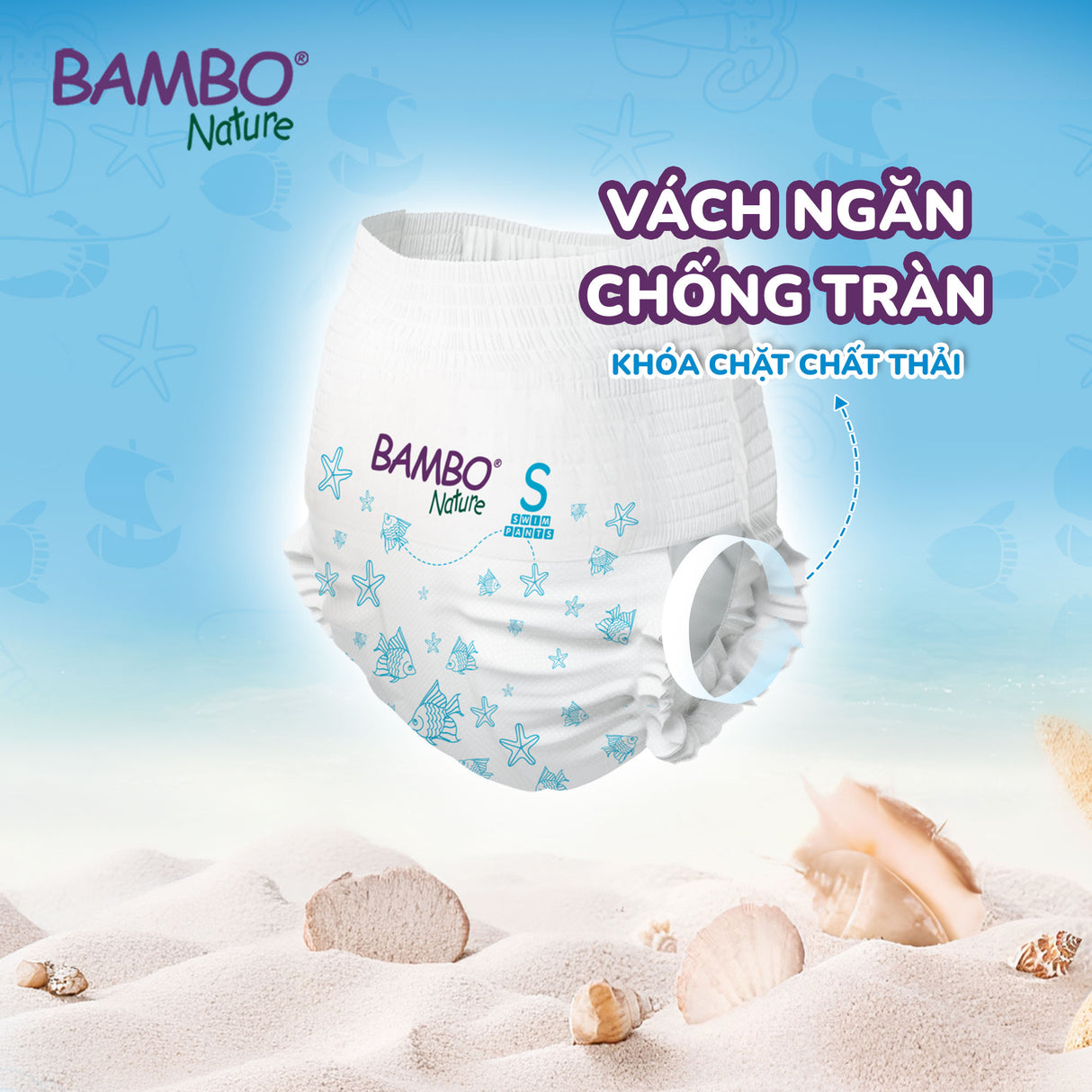 Tã Quần Bơi Bambo Nature Swim Pants Cho Bé Đi Biển, Hồ Bơi – Chuẩn Bắc Âu, Dịu Nhẹ Cho Da Nhạy Cảm