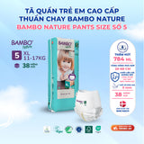 Tã Quần Hữu Cơ Trẻ Em Cao Cấp Bambo Nature - Thoáng Khí - Mỏng Nhẹ, An Toàn Cho Da Bé - Đạt Chứng Nhận An Toàn Quốc Tế