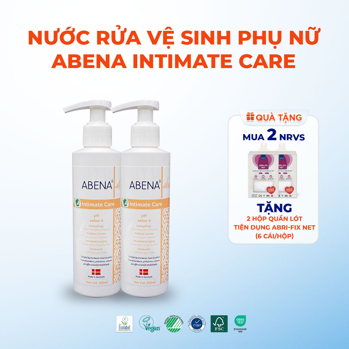 Nước Rửa Vệ Sinh Abena Intimate Care 200ml (An Toàn Cho Da Nhạy Cảm)