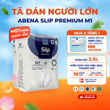 Tã dán người lớn Abena Slip premium M1 - Thấm hút 2 lít 1 miếng nguyên đêm