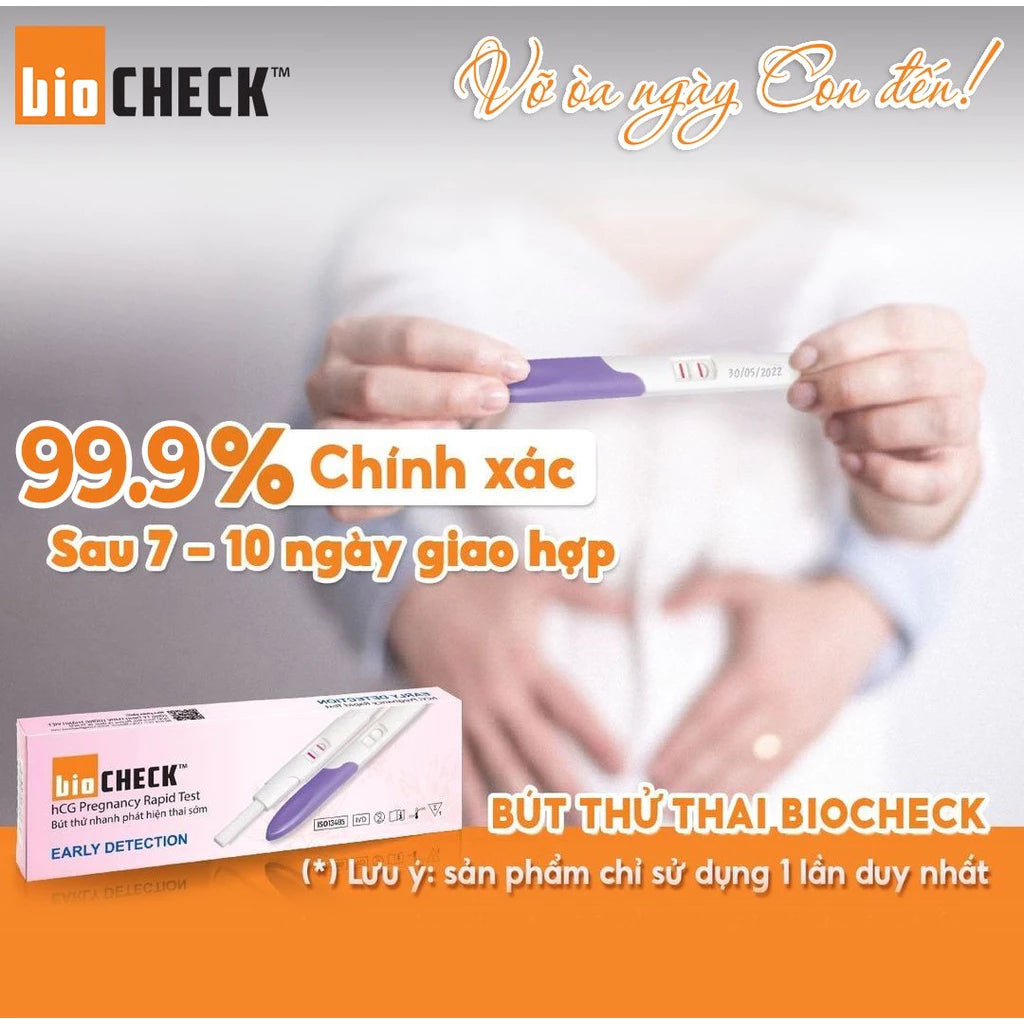 Combo 5 bút thử thai tặng 1 rụng trứng Biocheck