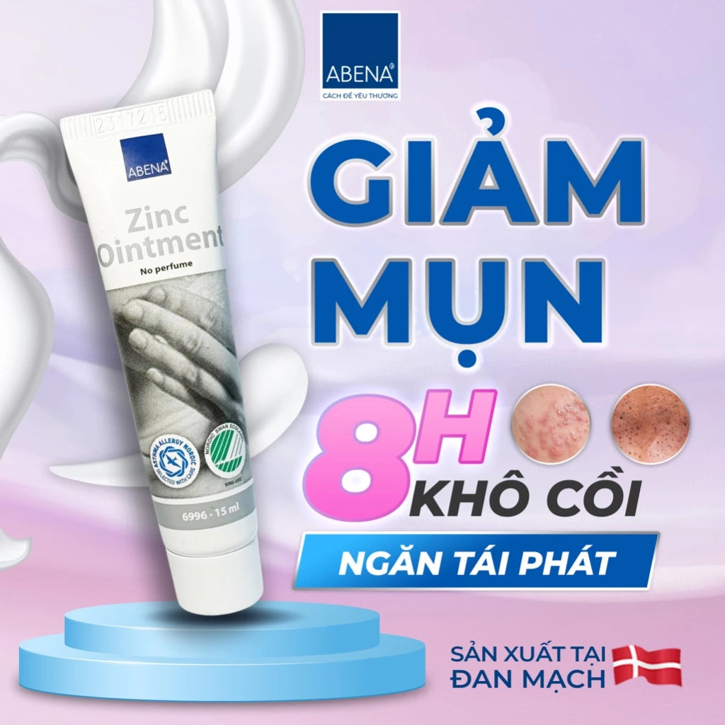 Kem đa năng Abena Zinc Ointment - Nhập Khẩu Đan Mạch - Chăm sóc các vùng da bị tổn thương như chàm, mụn trứng cá