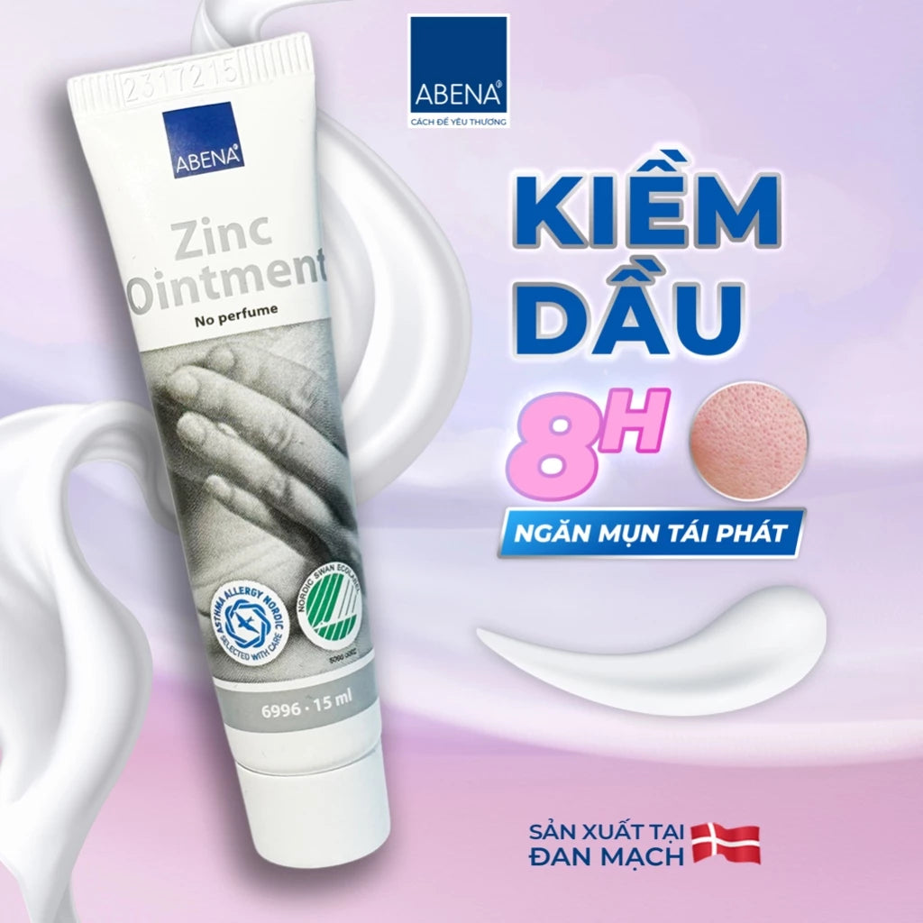 Kem đa năng Abena Zinc Ointment - Nhập Khẩu Đan Mạch - Chăm sóc các vùng da bị tổn thương như chàm, mụn trứng cá