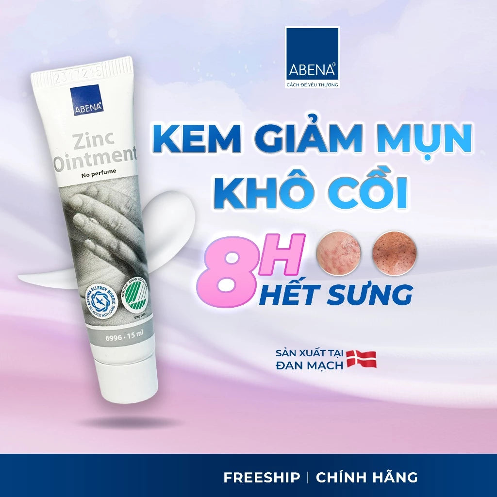 Kem đa năng Abena Zinc Ointment - Nhập Khẩu Đan Mạch - Chăm sóc các vùng da bị tổn thương như chàm, mụn trứng cá