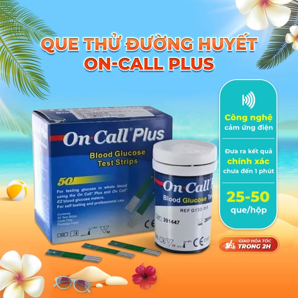 Que thử đường huyết ACON On Call Plus hộp 25 - 50 que - chính xác - Chính hãng